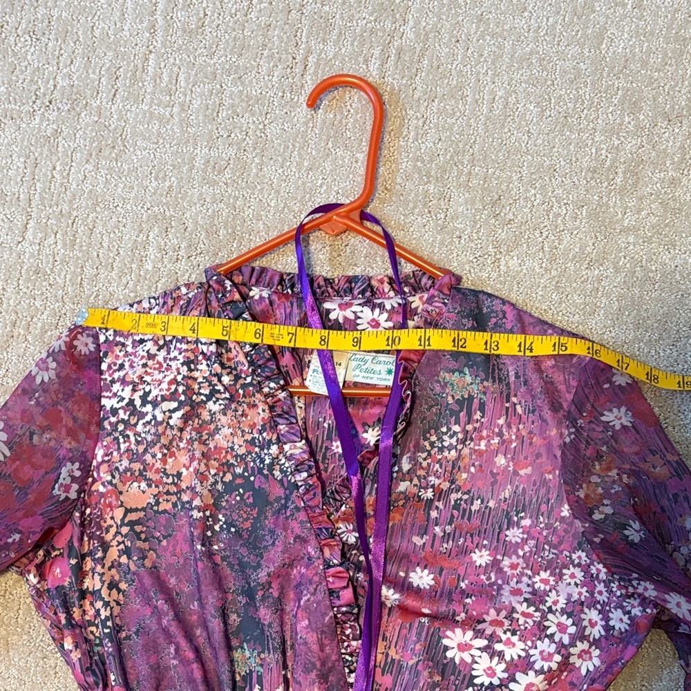 Floral Purple Vintage Women’s Casual Dress - Picture 4 of 7